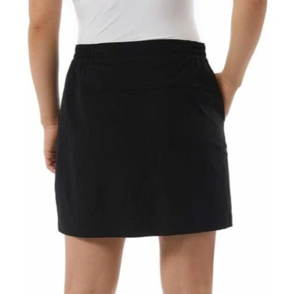 32 Degrees Cool Women S Stretch Skort Skirt Shorties Athleisure Shorts Black - Picture 4 of 8